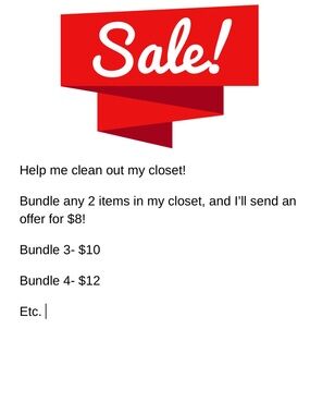 Clean out my closet sale!!!